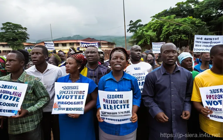 시에라리온 어네스트 바이 코로마 - A former president, appearing in his late 60s, with a dignified and compassionate expression, standi...