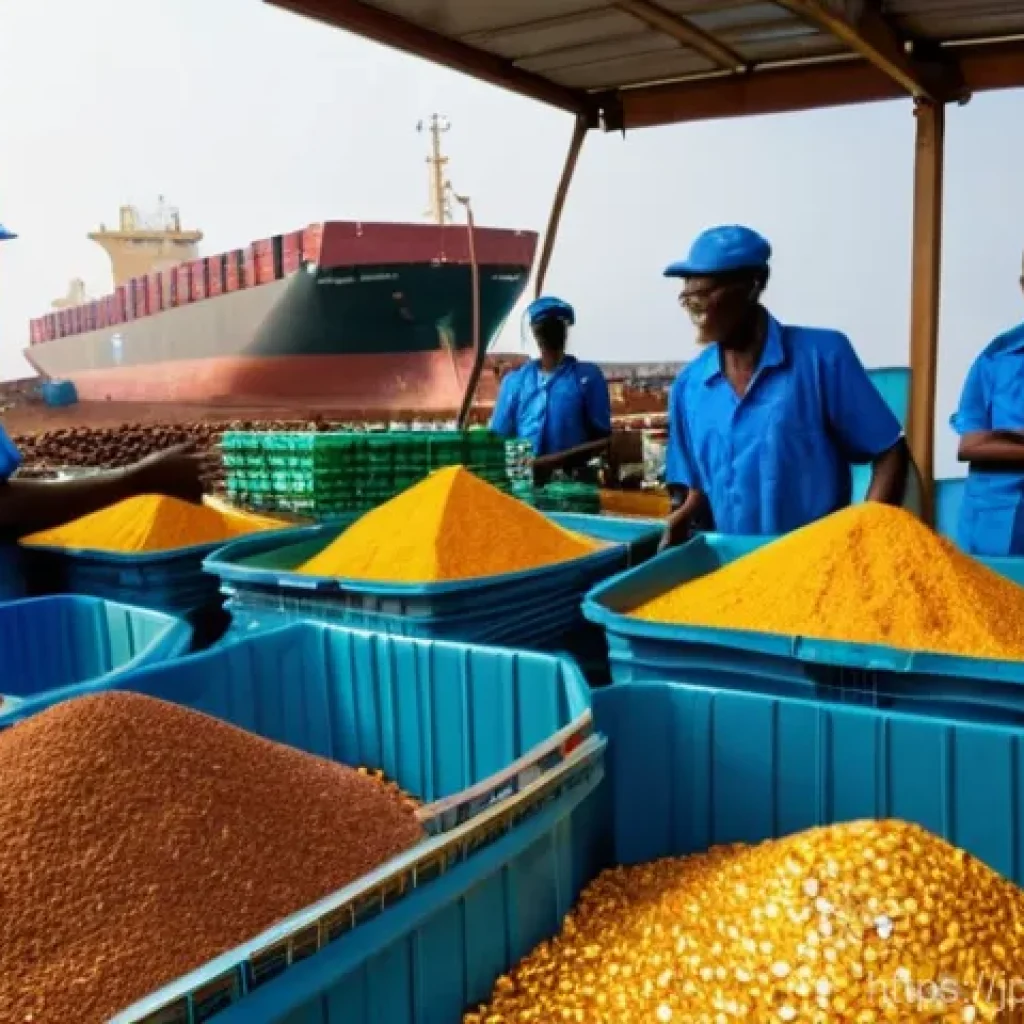 시에라리온 주요 무역 파트너 - **Prompt Title: "Sierra Leone's Bountiful Harvest and Mineral Wealth for Global Export"**
A vibr...